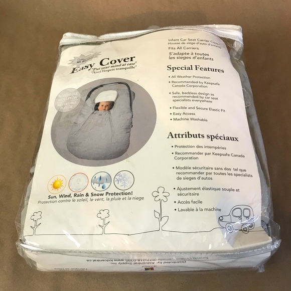 Gray Reversible Infant Car Seat Carrier Cover - Picture 4 of 5